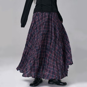 Plaid Crinkle Pleated Skirt / チェック クリンクル プリーツ スカート