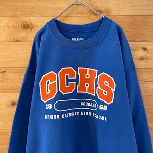 【GILDAN】高校 Gross Catholic High School ロゴ トレーナー プリント スウェット M  ギルダン US古着