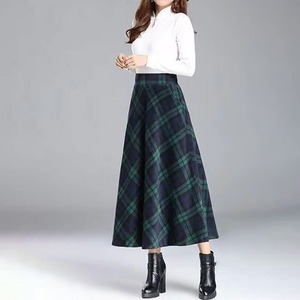 フレアスカート チェック柄 レディース 春秋冬 韓国 ロングスカート Aライン きれいめ 大人 かわいい おしゃれ ゆったり 体型カバー 大人可愛い 大人女子 【送料無料】