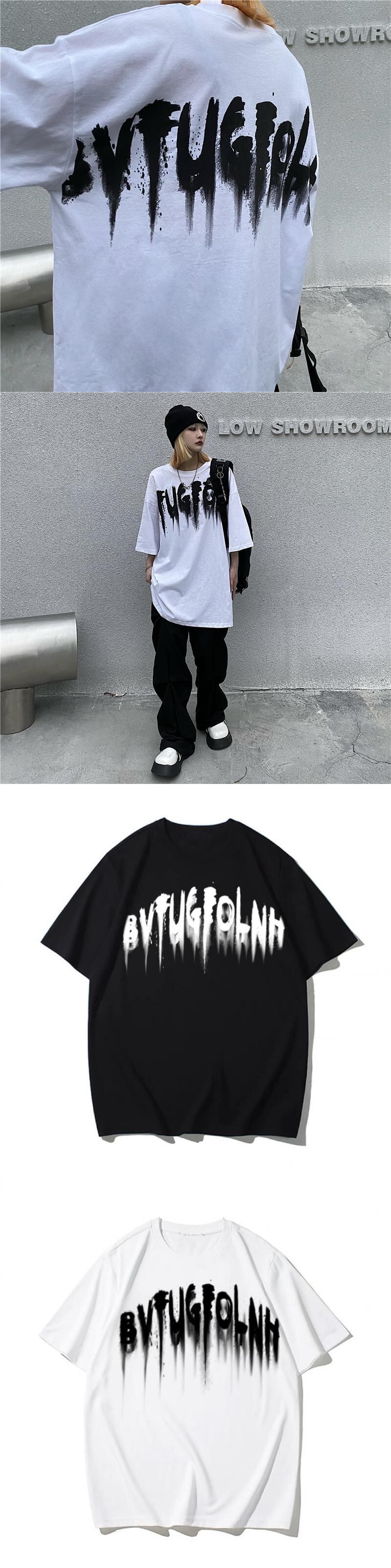 夏服韓国ファッションNEWオーバーサイズプリントルーズTシャツ