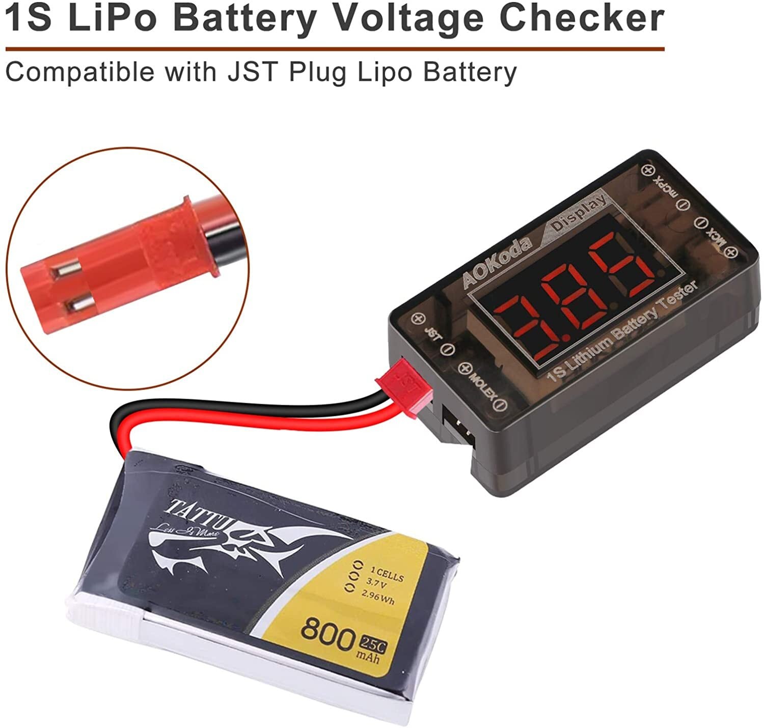 ◇AOKoda AOK-041 1S専用バッテリーチェッカー Lithium Battery Tester