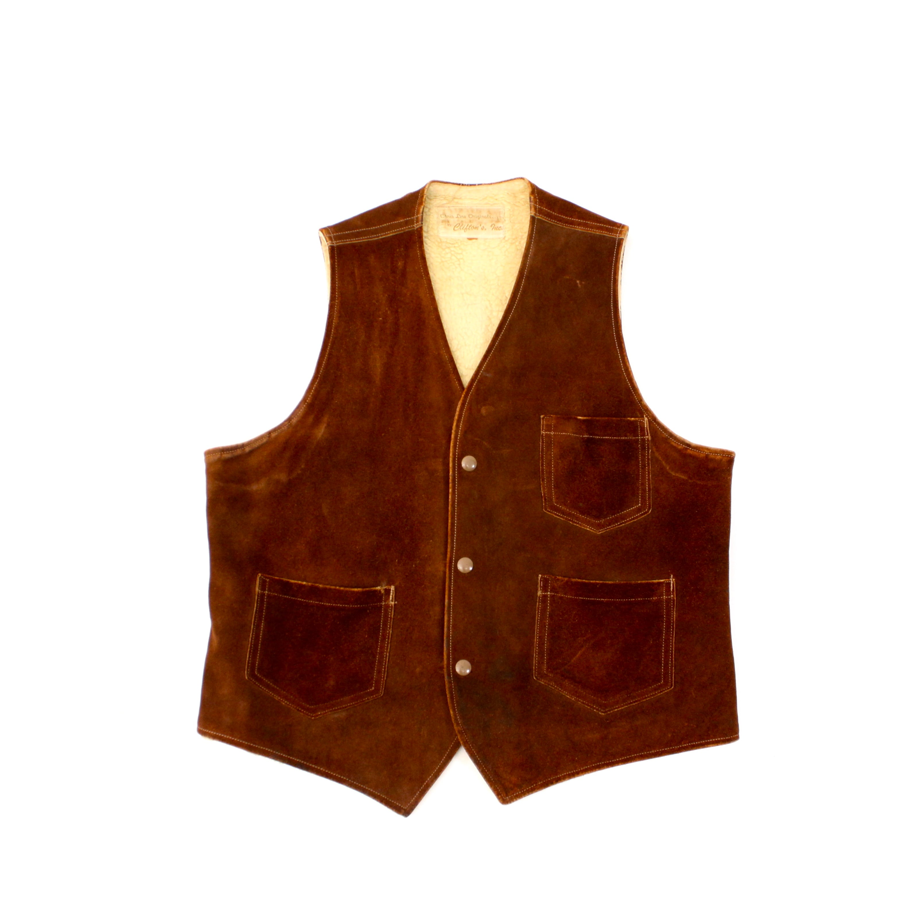 1031. 1950's Suede leather vest 50s 50年代 スウェード レザーベスト