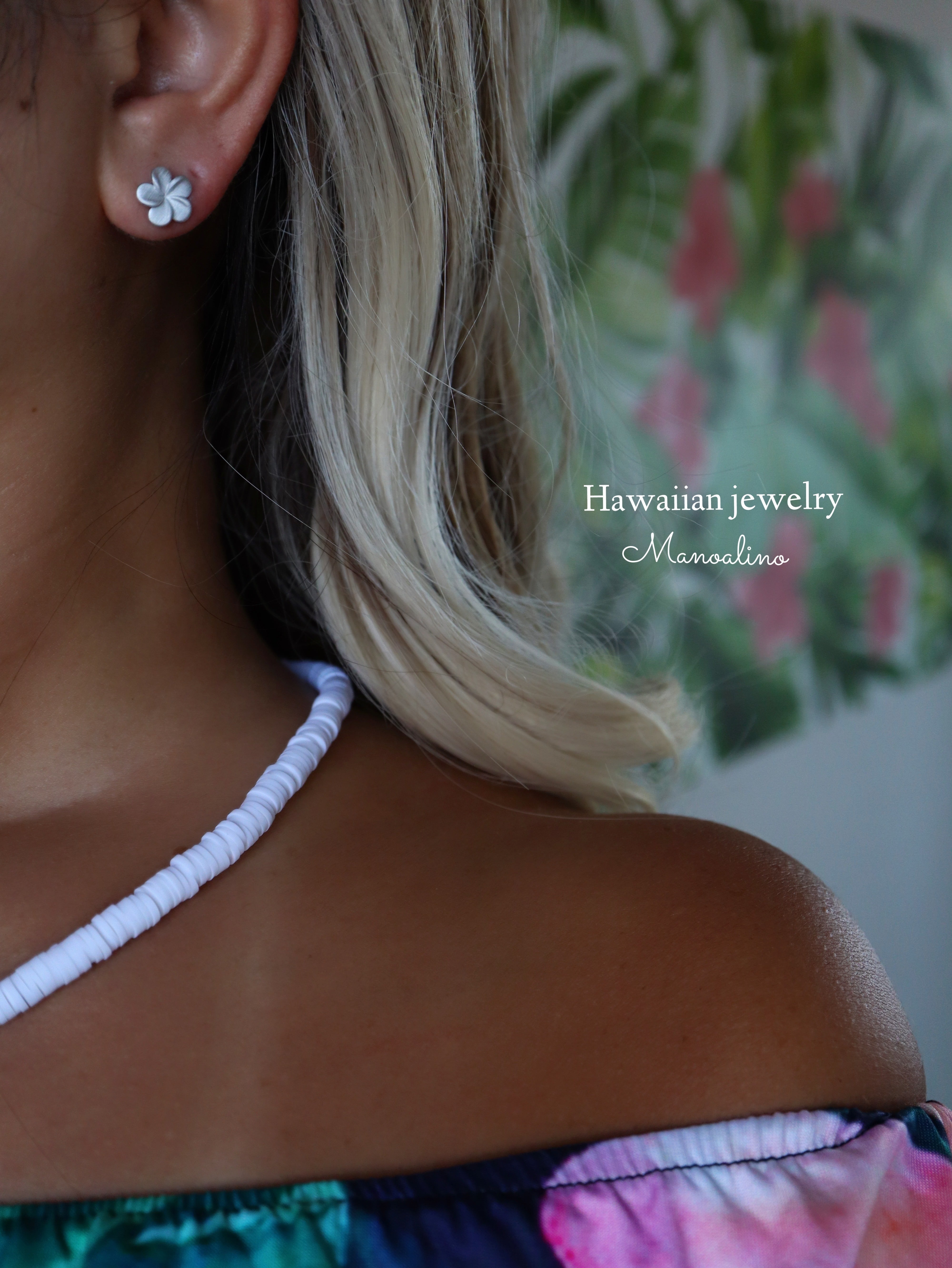 10mm plumeria studs earrings Hawaiianjewelry(ハワイアンジュエリー