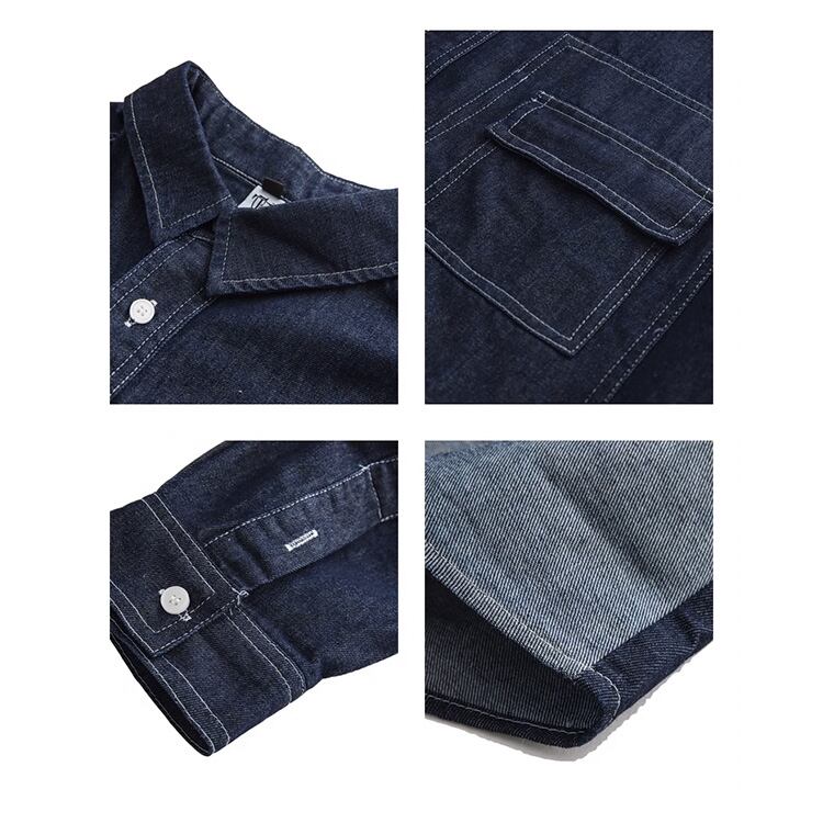 ★BLOCKING WORKWEAR LONG SLEEVE SHIRT　　　A0771