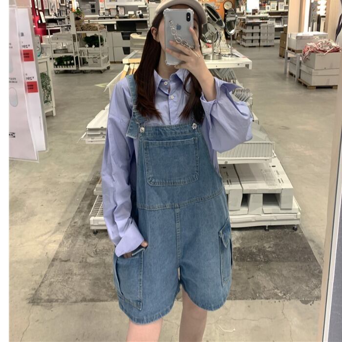 サマールーズオーバーオール レディースハイウェストパンツ カジュアルジャンパー ショーツ 夏物 ブルマー ケッペル14760133239