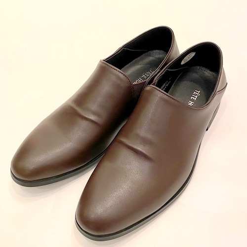 Water Repellent Finished Slip-On Shoes　Dark Brown