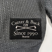 CUTTER & BUCK カッターアンドバック 肩キルト切替 ハーフジップ リブ ニット セーター サイズ L /ダークグレー系 紳士 ゴルフ ウェア