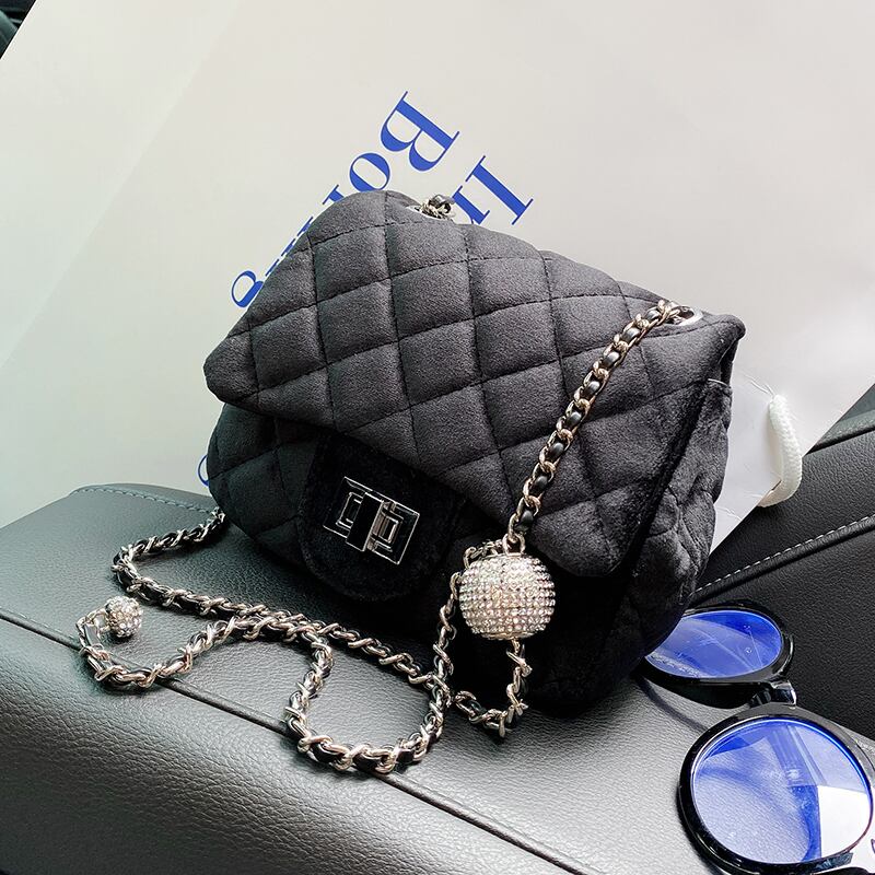 チェーン オータムウィンターショルダーバッグレッド 秋物 冬物 スクウェア 手作りハンドバック66034675712