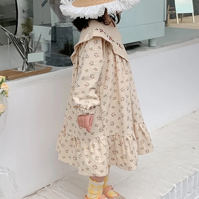 triangle collar floral onepiece