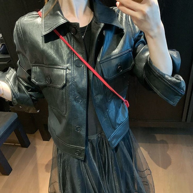 Short leather jacket　M1400