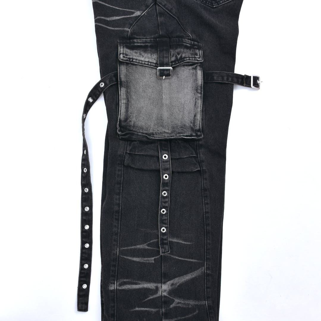 新作】Whiskeringブラックデニムパンツ | VOLCAN&APHRODITE