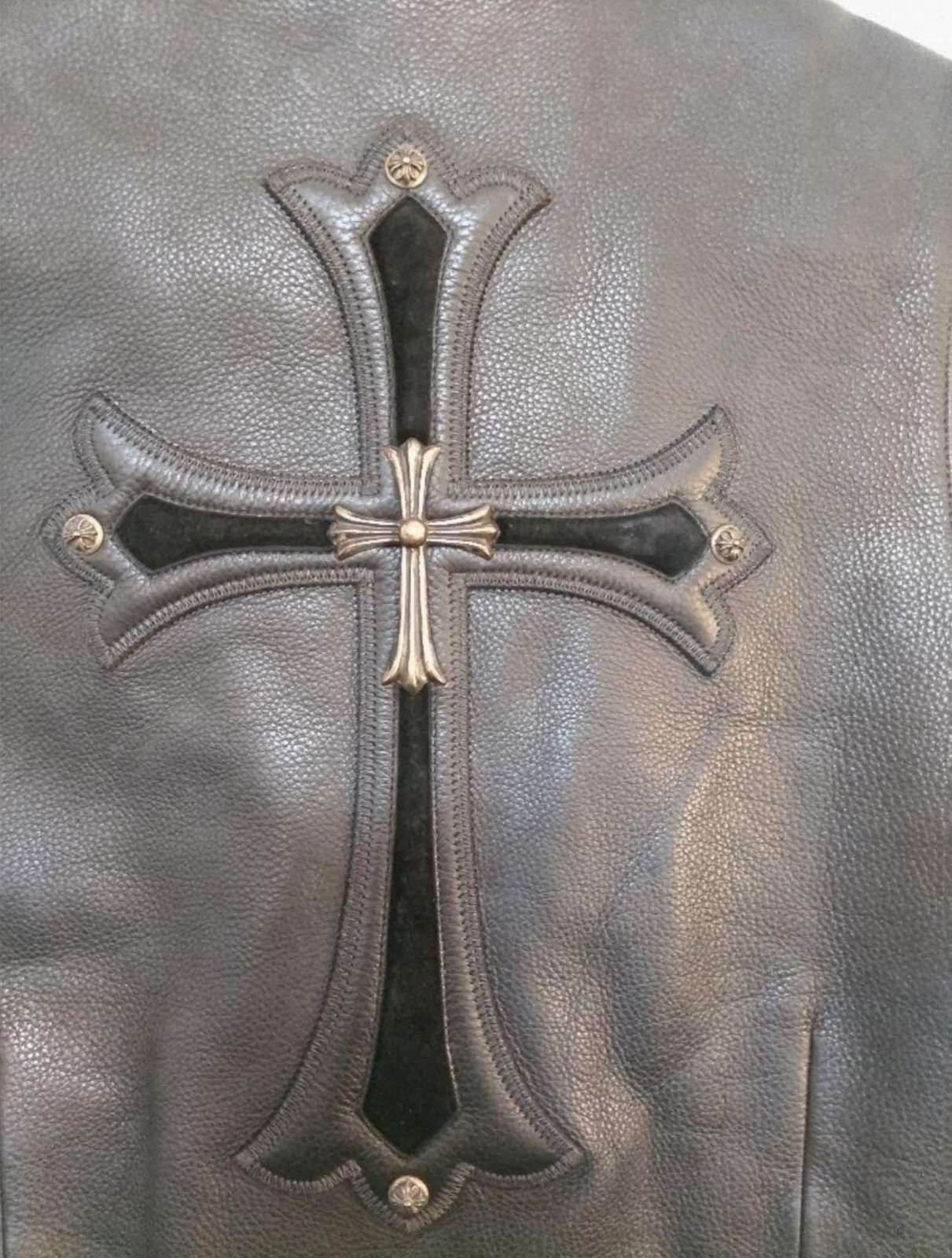 CHROME HEARTS クロムハーツ ラージクロス レザーベスト | chromehearts