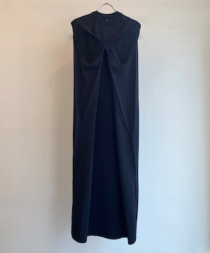 TAN/24SS-17 C/C FOLD DRESS(BLACK)