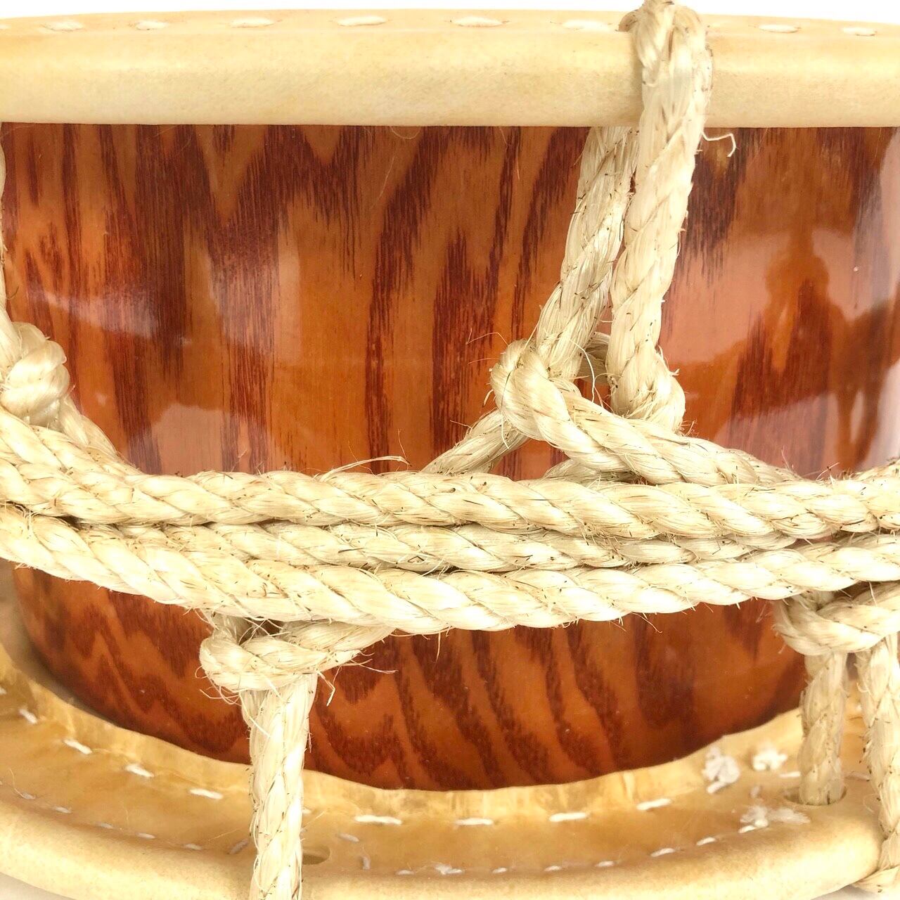 【美品】締太鼓 並附 ロープ締 目有胴 国産木材和太鼓