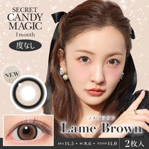 【度なし】シークレットキャンディーマジック 1month《ラメブラウン》/ secret candymagic 1month《Lame Brown》[2枚入り]