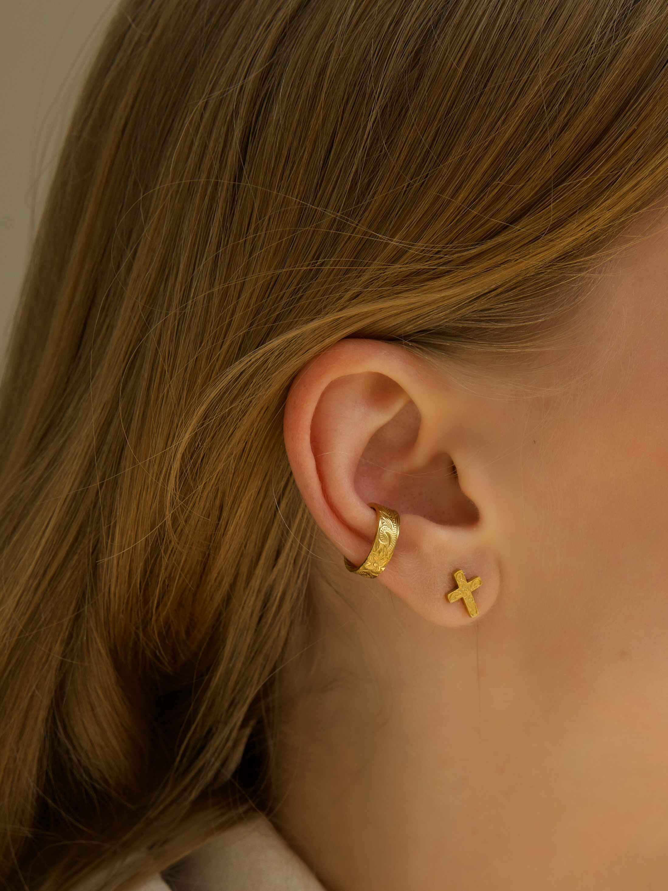 316L hawaiian cross pierce（ 片耳用 ）#p06 | rani