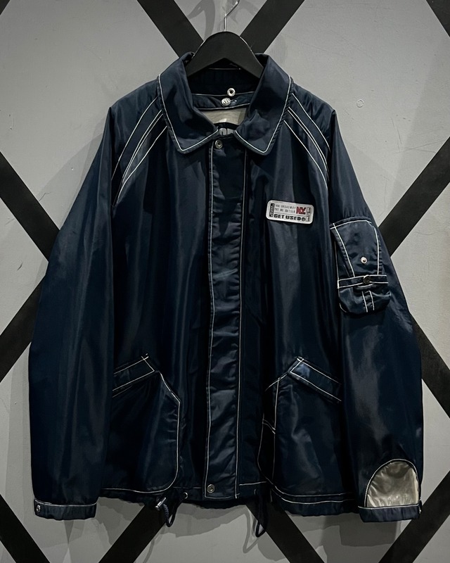 【X VINTAGE】80〜90’s “GET USED” Skeleton Gimmick Vintage Nylon Jacket