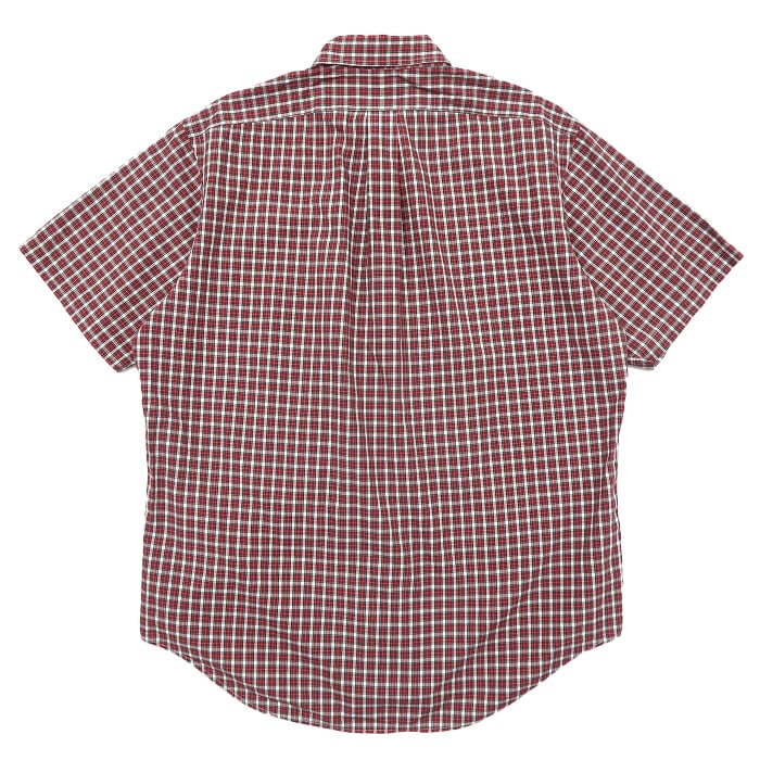 古着 ラルフローレン Ralph Lauren ボタンダウンシャツ 半袖 チェック柄 レッドベース サイズ表記：16 1/2　gd79059