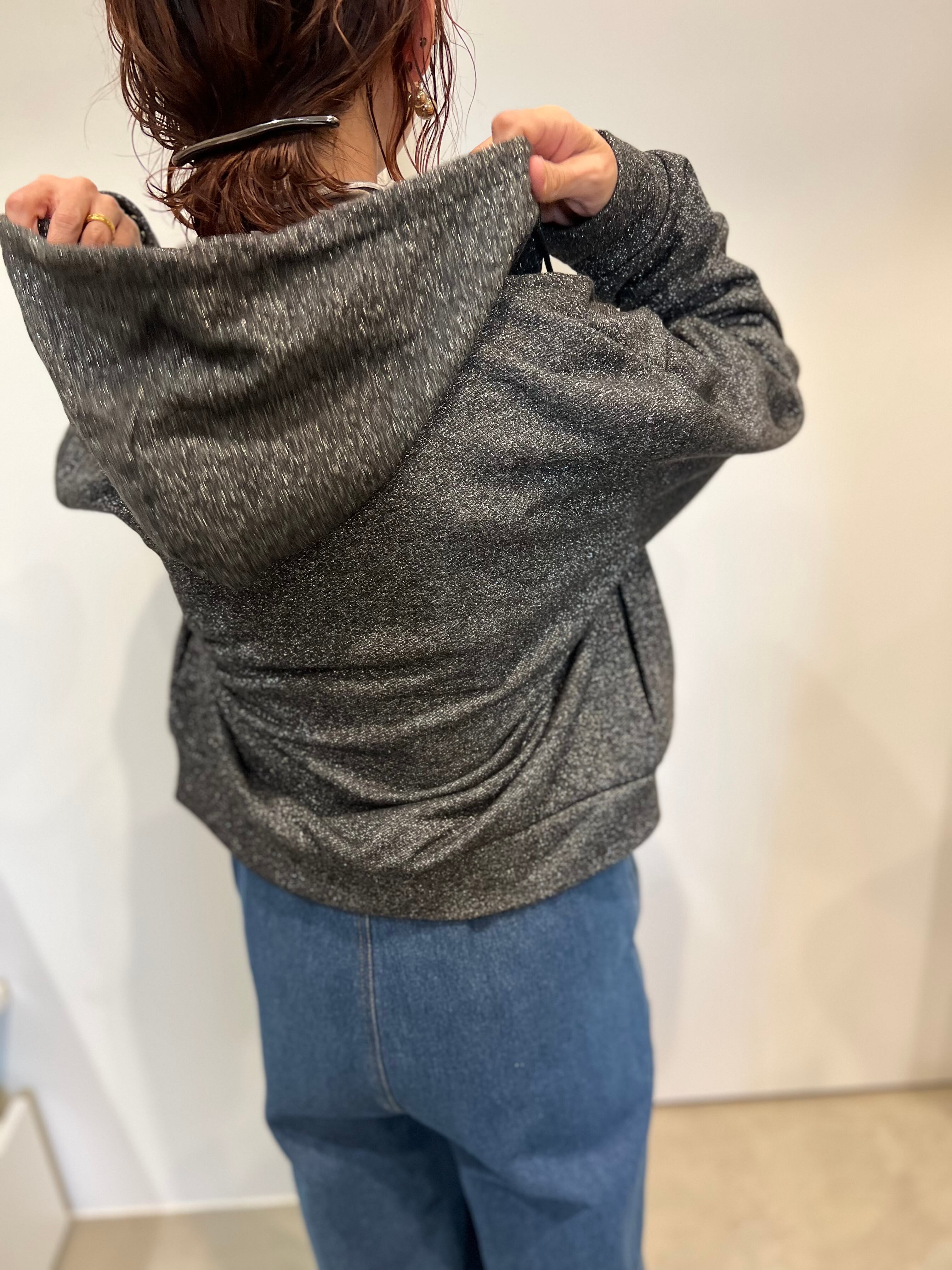 【SELECT】レースフリル装飾ラメパーカー