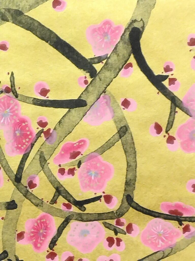 前田青邨｜MAEDA Seison( 岐阜-東京/ 1885-1977) 「紅白梅」色紙幅 巧