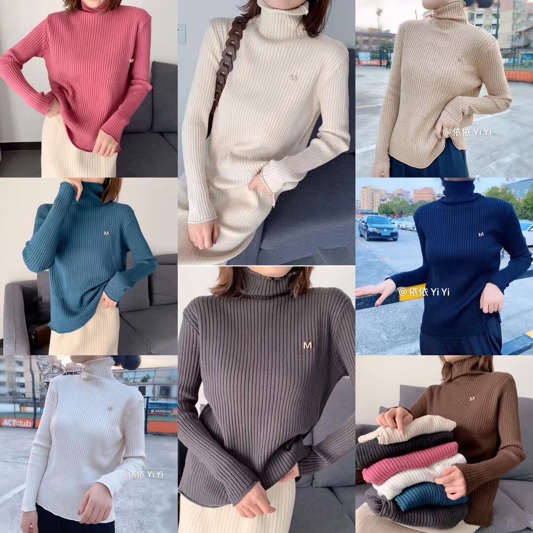 Mバッジ リブタートルニット AJ111-029　