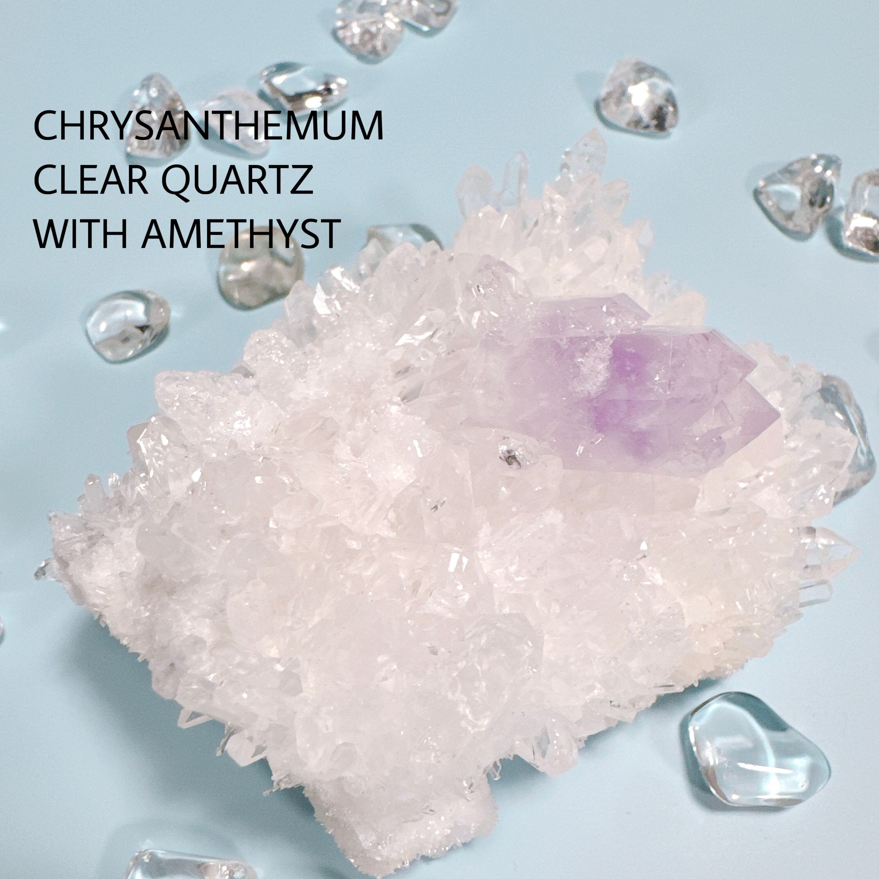 アメジスト共生 菊花水晶 クラスター 原石 天然石