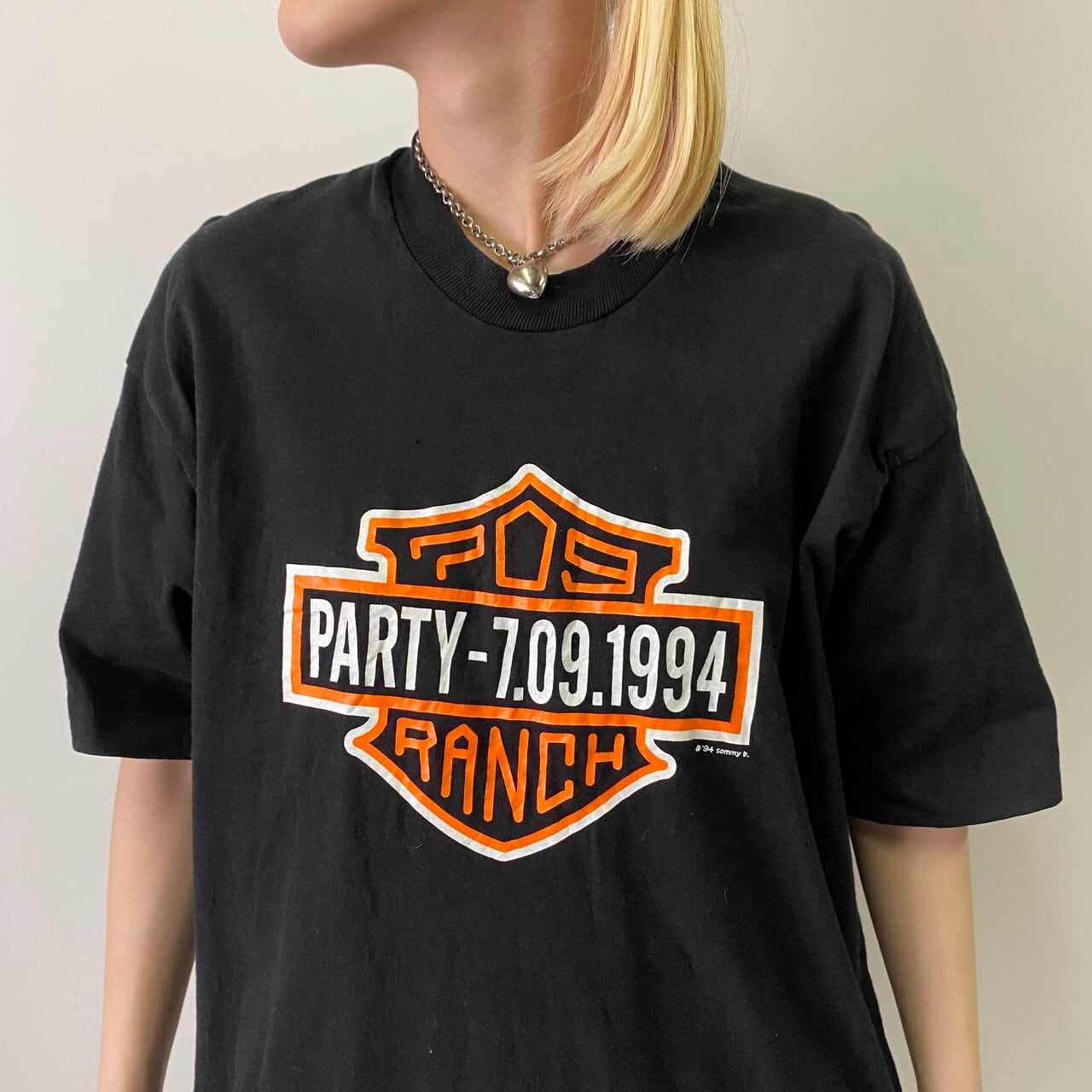 90年代 ヴィンテージ ”PARTY-7.09.1994” ロゴ パロディプリントTシャツ 