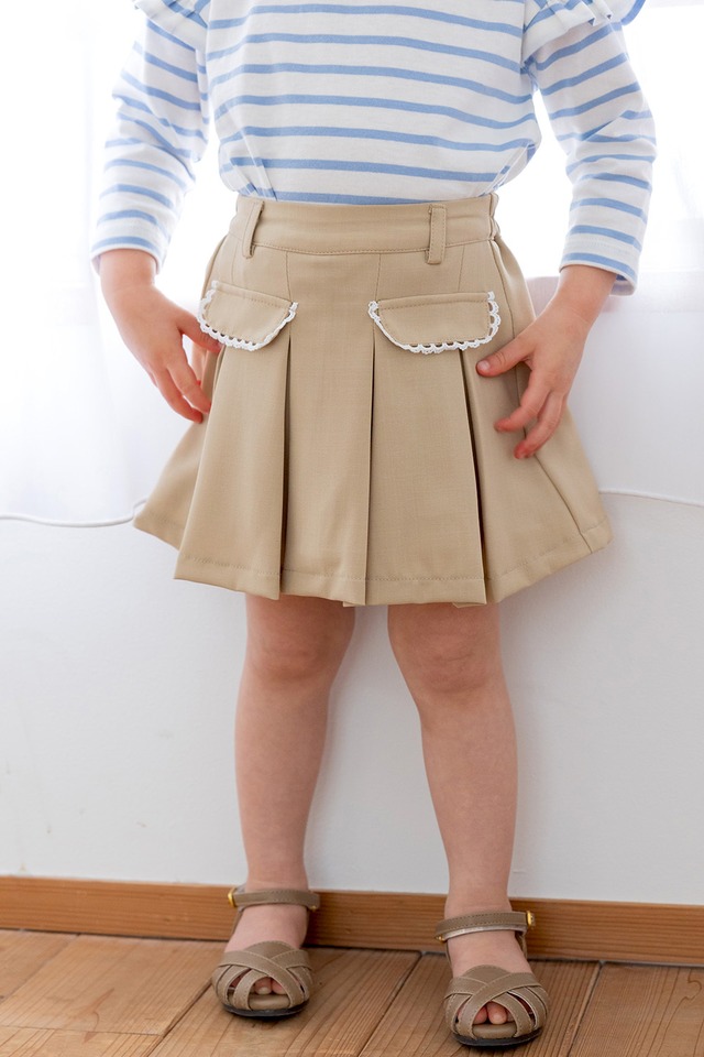 飾りポケット付スカパン〈Beige〉