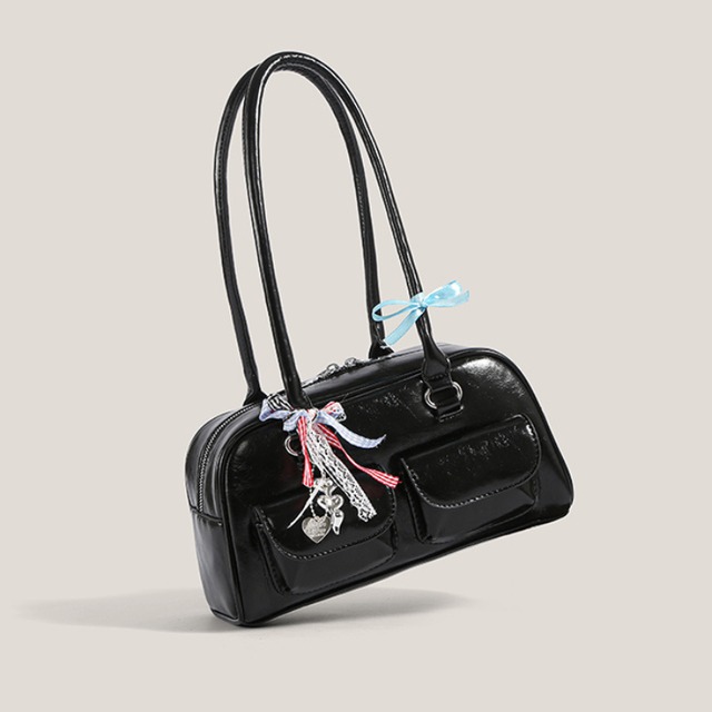 ribbon charm bowling bag　リボンチャームボーリングバッグ　J1175