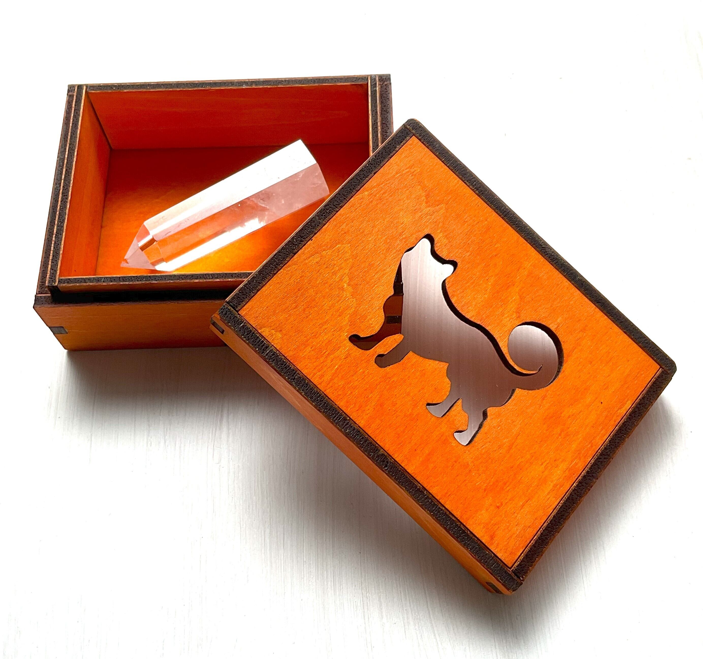 犬：木箱】baskervilleⅡ orange color 標本箱 アクセサリーケース