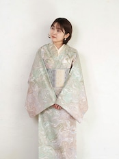 「夢の中の花の池で」マーブル柄〜セオアルファ 浴衣・夏着物・単衣