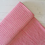 ブロックプリント生地【50cm単位】インド綿 ストライプ柄 白×赤 #41010-RD1