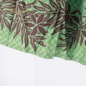 フラダンス 衣装 パウスカート グリーン系 ティアレ柄 ハワイアンプリント アロハ フラ ダンス レッスン 練習 シングル スカート 華やか かわいい おしゃれ 大人っぽい 花柄 植物柄 大人っぽい ふんわり 軽やか ブラウン系 黄緑 茶 ハワイ 大人 可愛い フレアスカート ホリデーリゾート おしゃれなデザイン 軽量