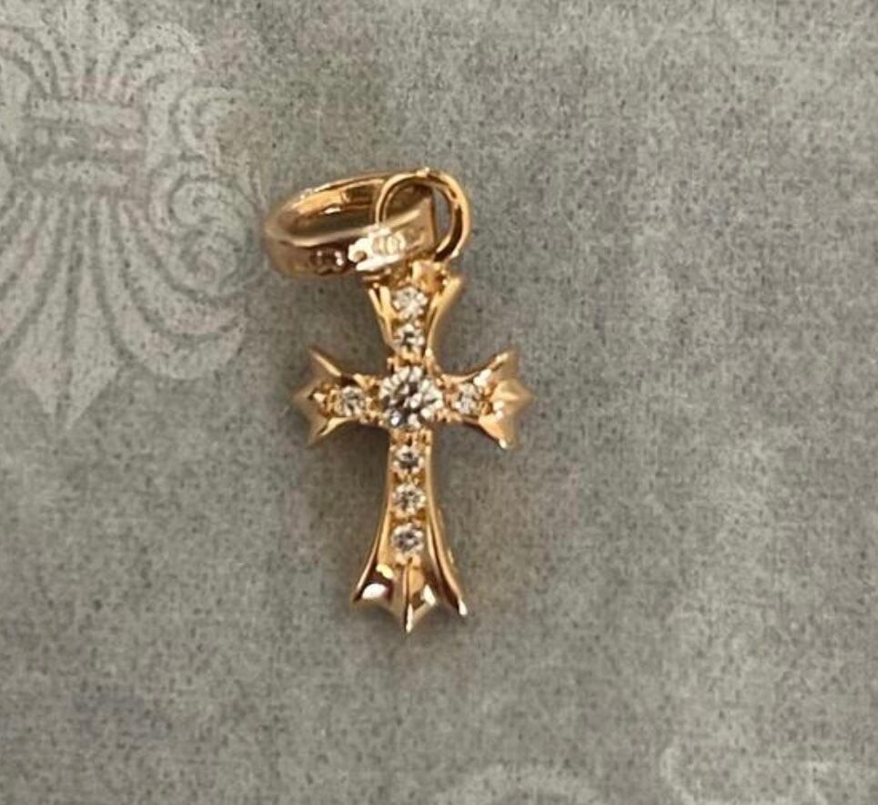 クロムハーツCHクロスベビーファットチャーム22Kwithパヴェ ｜ネックレス 