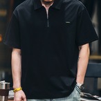 Short Sleeve Zip-Up Polo Shirt ◇2color H0216