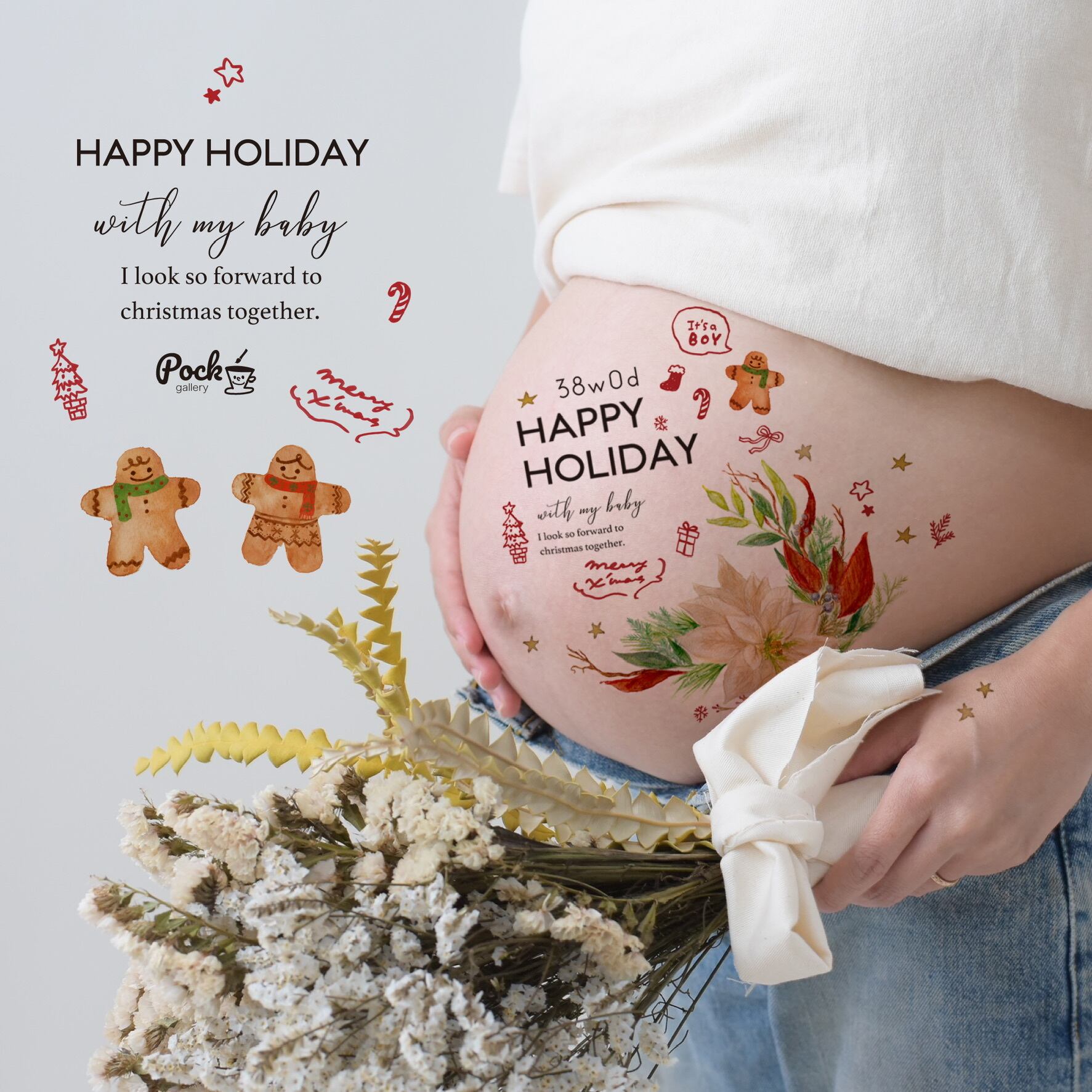 【new】ハッピーホリデイ【マタニティーペイントシール】