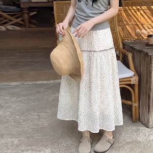 小花柄シフォンプリーツスカート ・78577 小花柄シフォンプリーツスカート ・78577