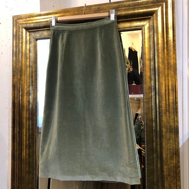 Vintage smoky green velvet skirt