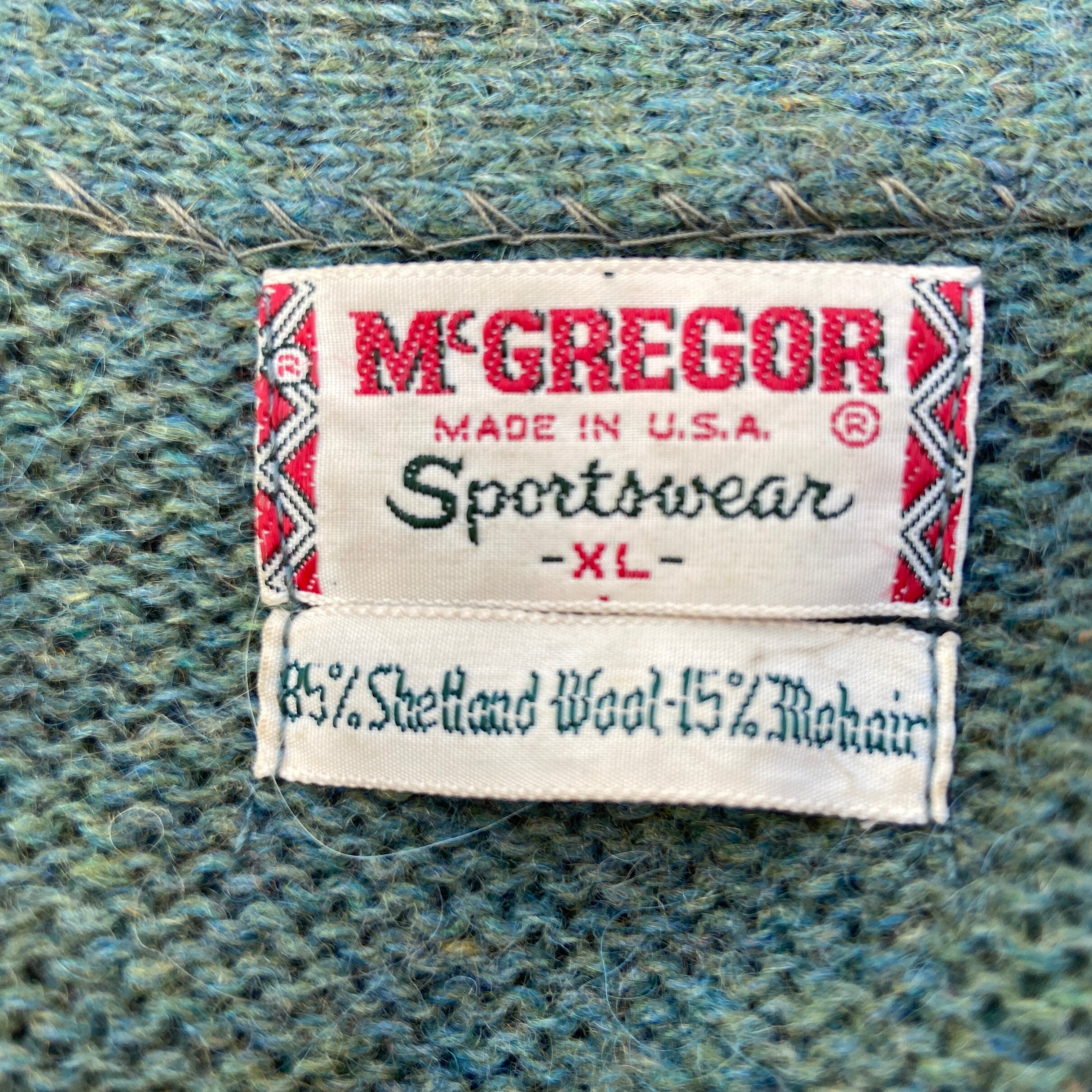 60年代 USA製 McGREGOR マックレガー モヘア カーディガン メンズXL 