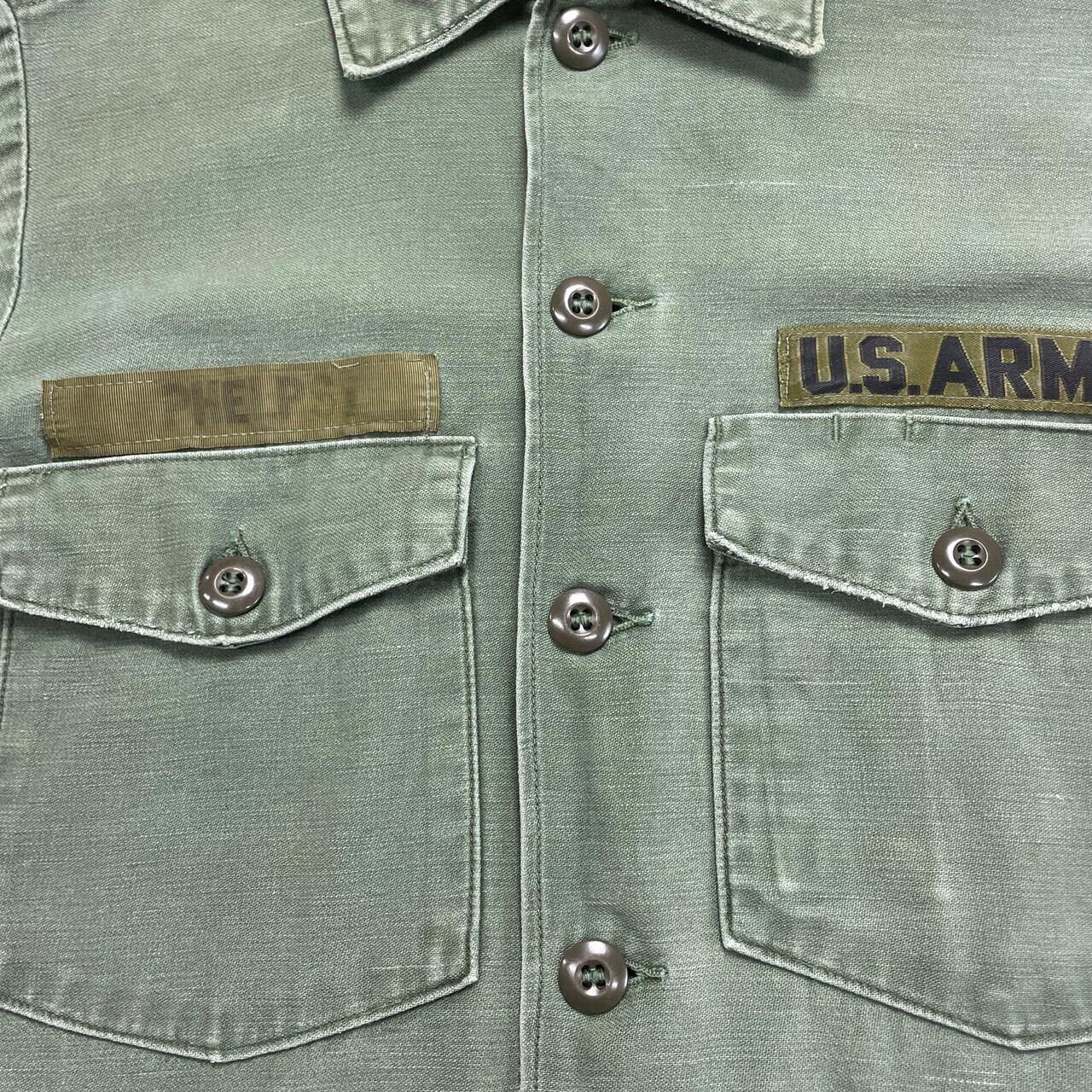 70年納品 U.S.ARMY 米軍実品 OG-107 ユーティリティシャツ メンズS相当