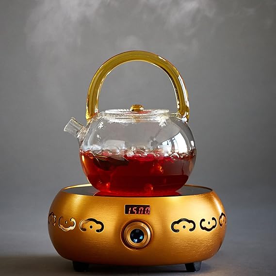 1000ml 直火対応 耐熱割れにくい ガラス急須ティーポット 直火対応