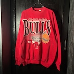 90s LOGO7 NBA CHICAGO BULLS チームスウェット 赤 シカゴブルズ