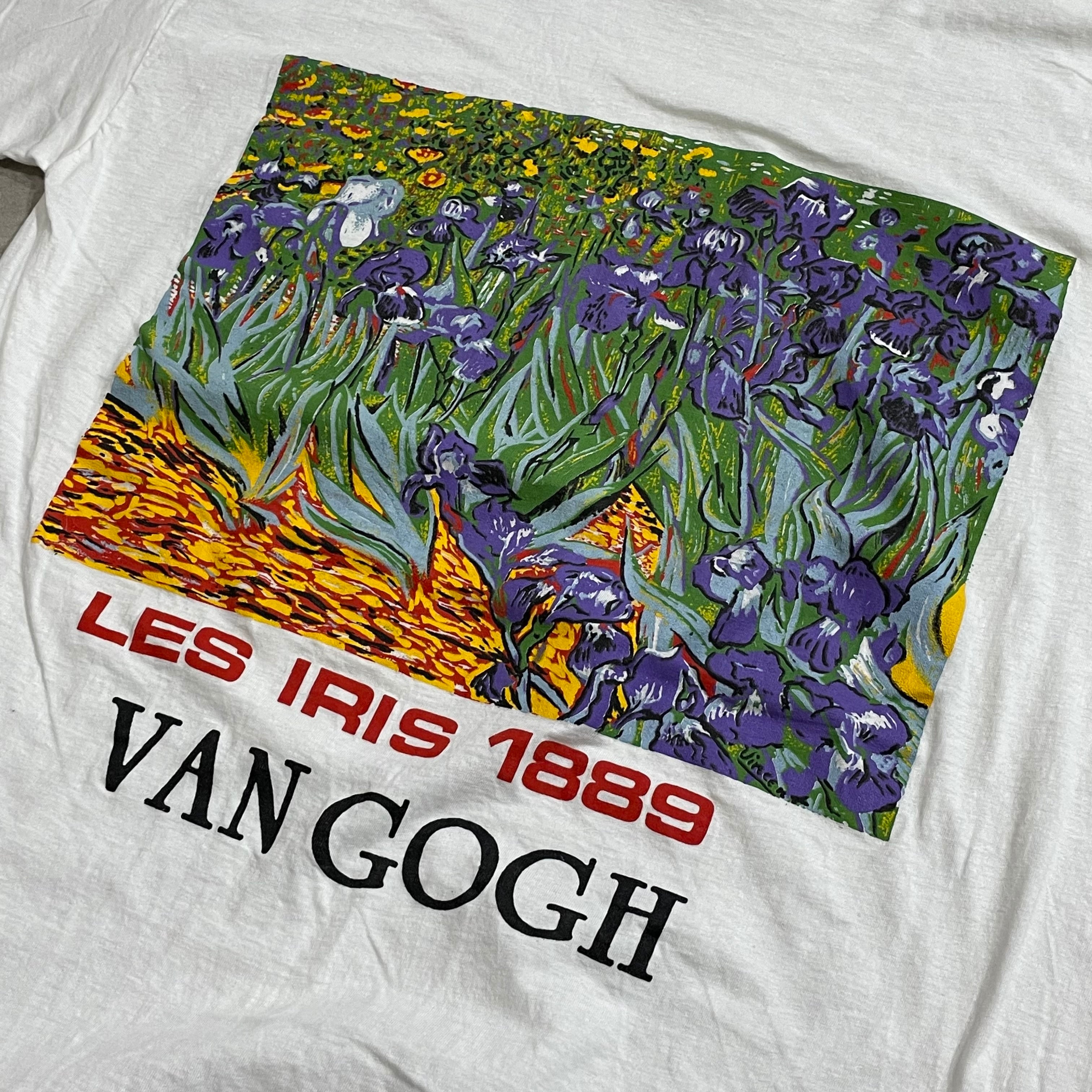 90s Van Gogh  アート　Tシャツ　モナリザ　ゴッホ　総柄