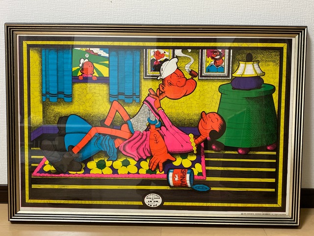 70s popye black light poster