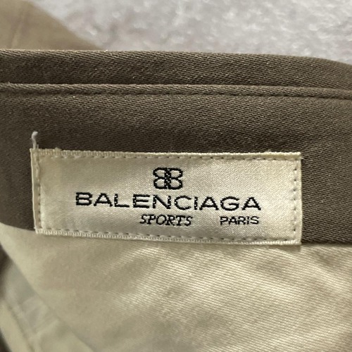 90s BALENCIAGA front pleats brown slacks 詳細写真3