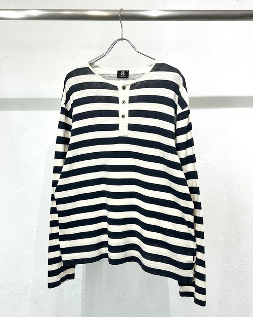 Paul Smith L/S Henry-Neck Border Cut-sew