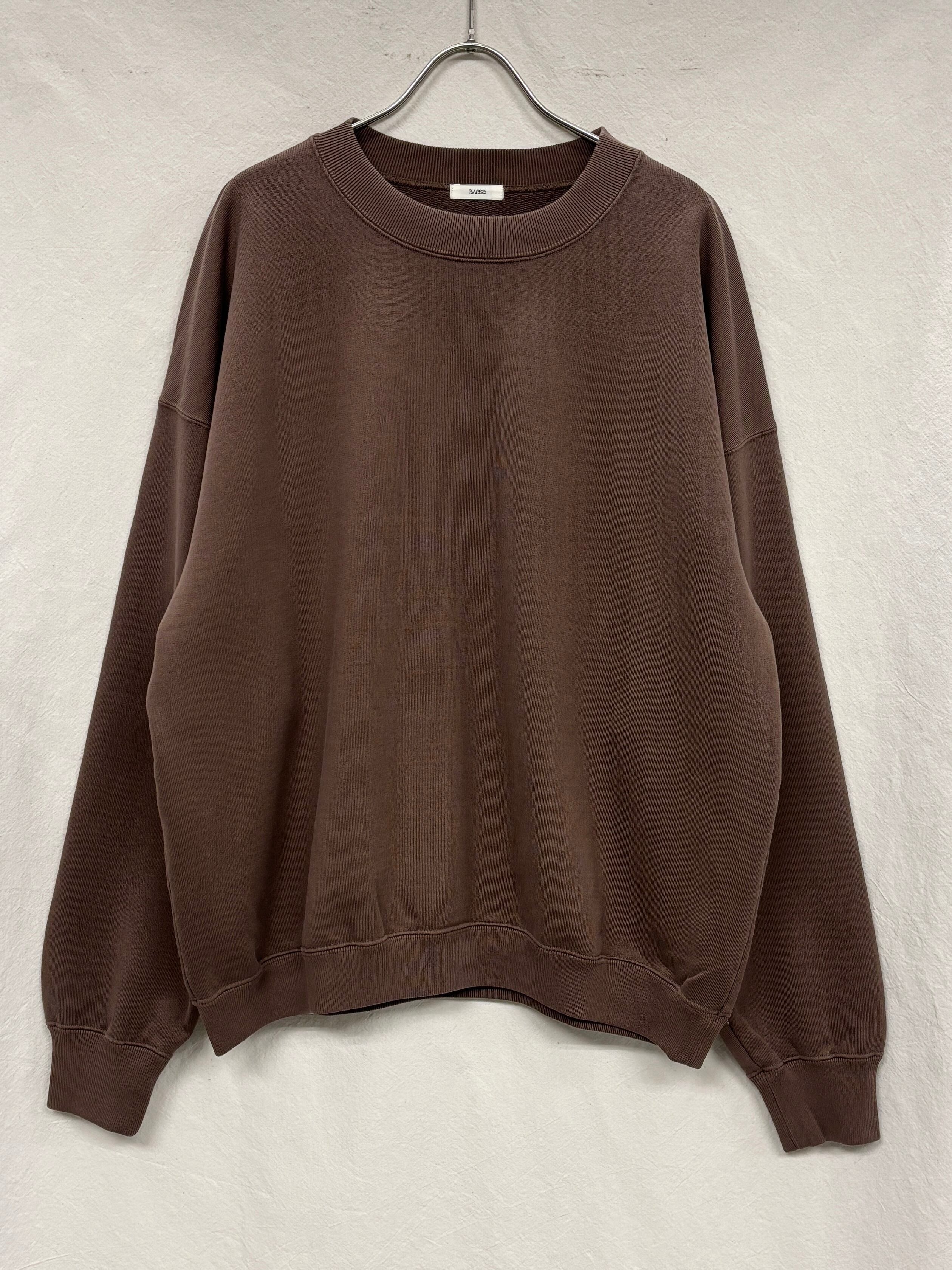 Ameri オーバーサイズブラウンスウェット 裏毛ロゴスウェット＆袖シアーロンTセット