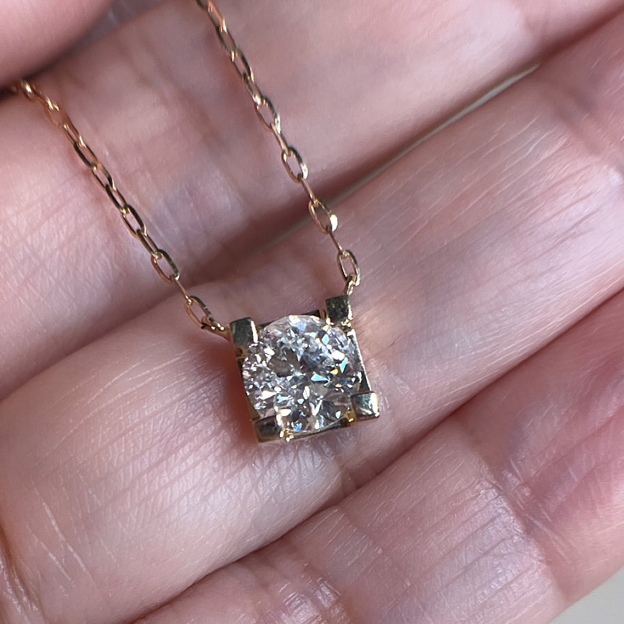 ダイヤモンド ペンダント 1.015 ct K18イエローゴールド チェカ 鑑定