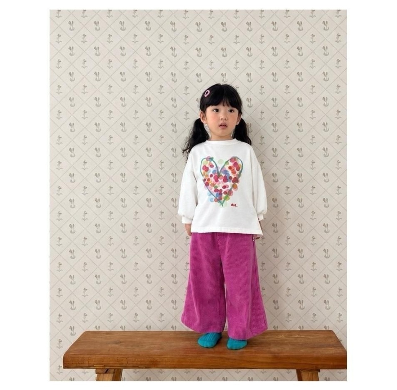 ドット / dot. / ホワイトT / 韓国子供服 / キッズ / 26winter〖取寄〗*XS~XL*