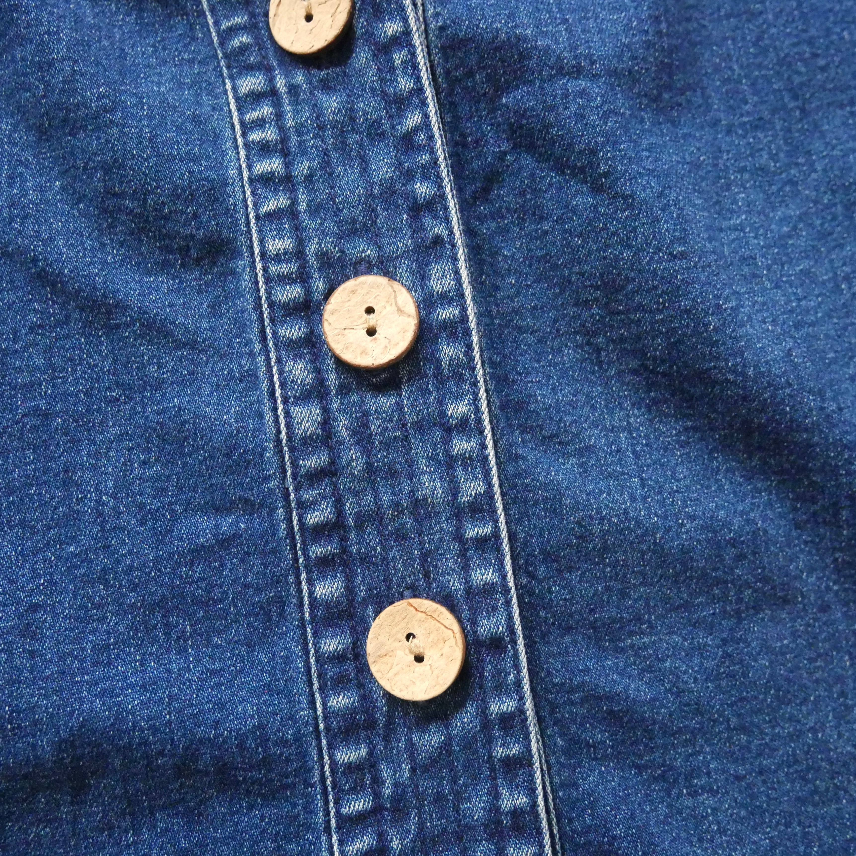 90s TRAVEL SMITH denim no collar jacket 90年代 トラベルスミス